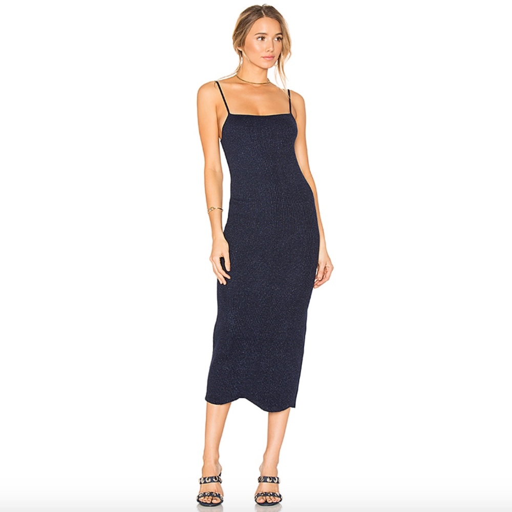 New Helfriech Kri midnight navy rib knit dress